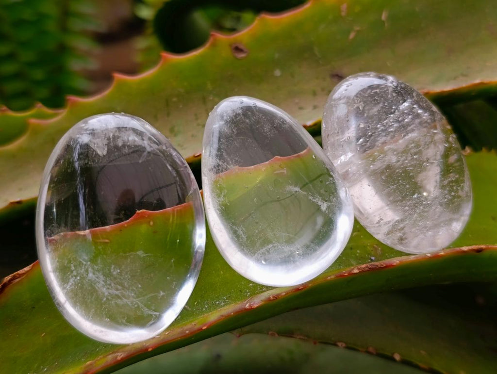 Polished Clear Quartz Crystal Galets x 35 From Madagascar