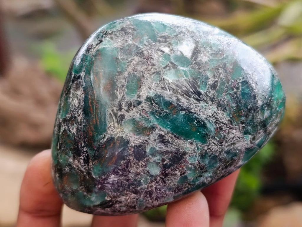 Polished Emerald Mica 'Mutokolite' Free Forms x 6 From Mutoko, Zimbabwe