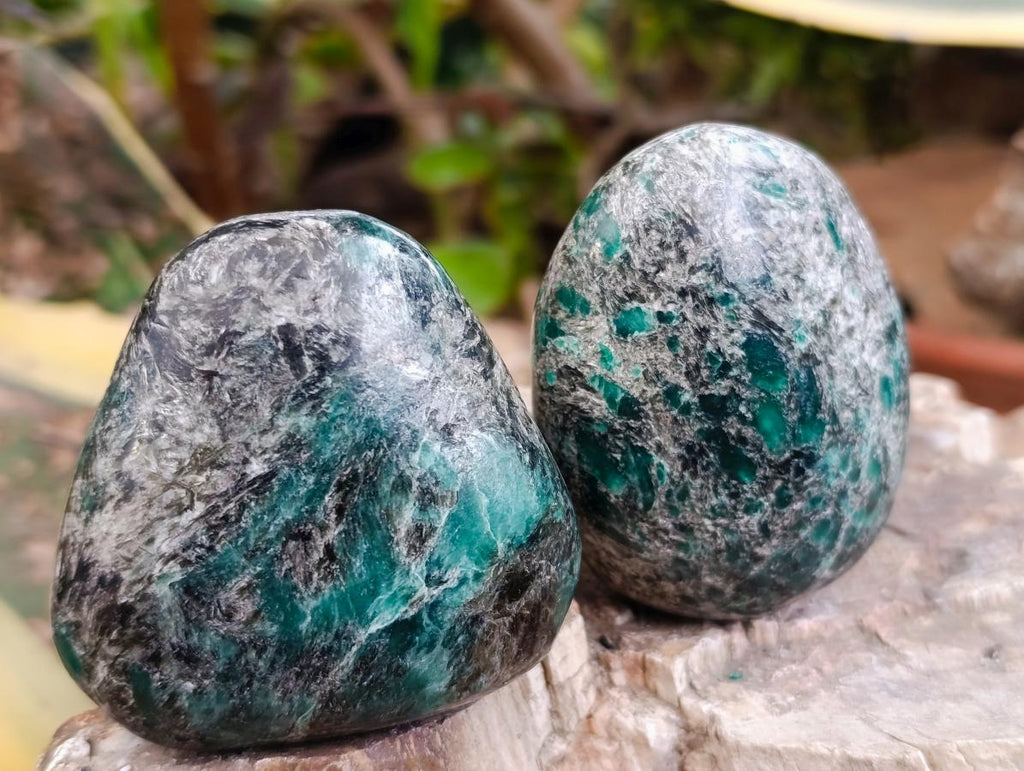 Polished Emerald Mica 'Mutokolite' Free Forms x 6 From Mutoko, Zimbabwe