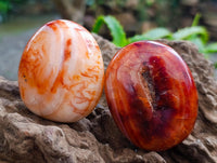 Polished Carnelian Agate Gemstone Galets x 14 From Madagascar