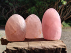 Polished Gemmy Rose Quartz Standing Free Forms x 3 From Madagascar