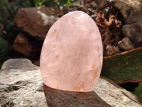 Polished Gemmy Rose Quartz Standing Free Forms x 3 From Madagascar