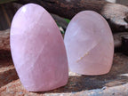 Polished Gemmy Rose Quartz Standing Free Forms x 3 From Madagascar