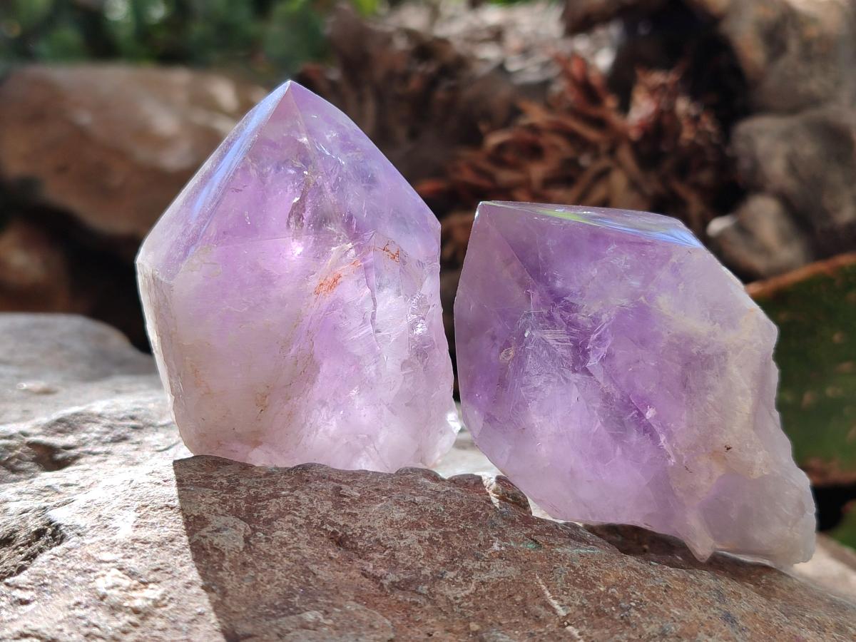 Polished Jacaranda Amethyst Crystals x 12 From Mumbwa, Zambia