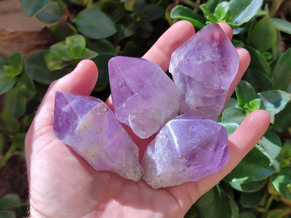 Polished Jacaranda Amethyst Crystals x 12 From Mumbwa, Zambia