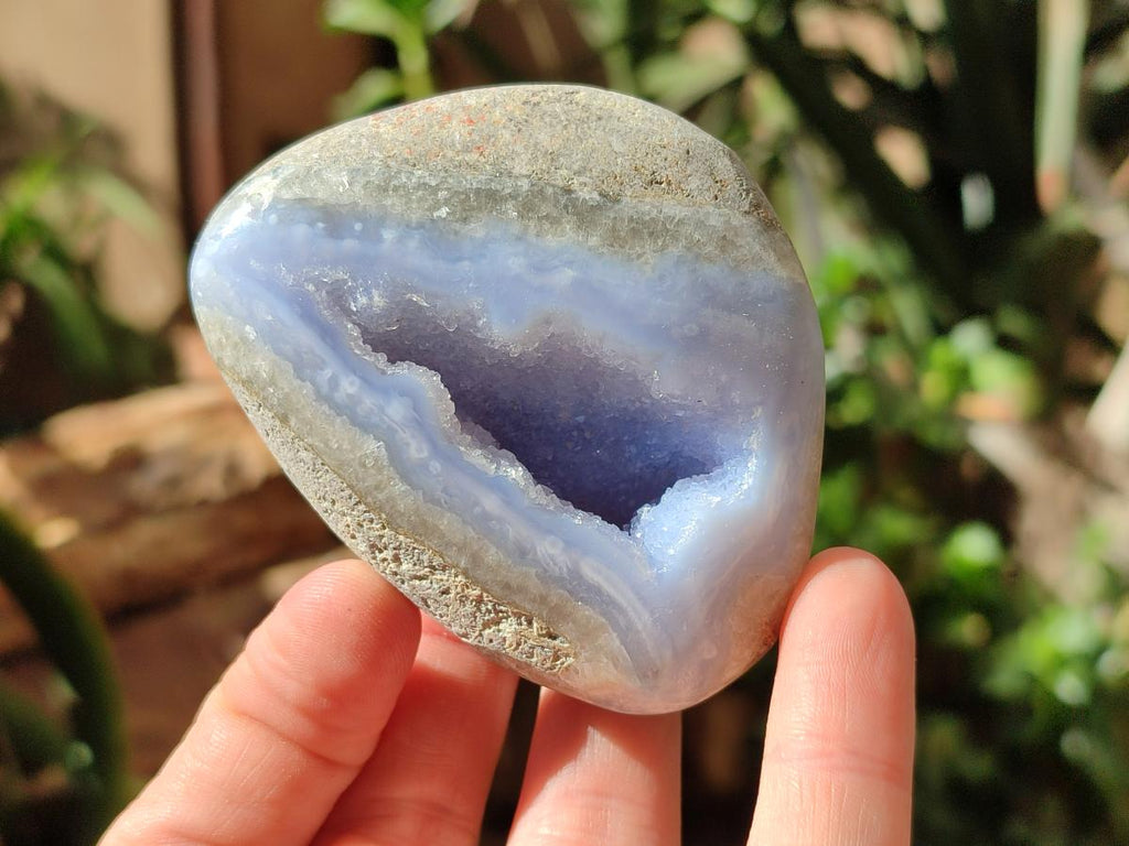 Polished Blue Lace Agate Free Forms x 6 From Nsanje, Malawi