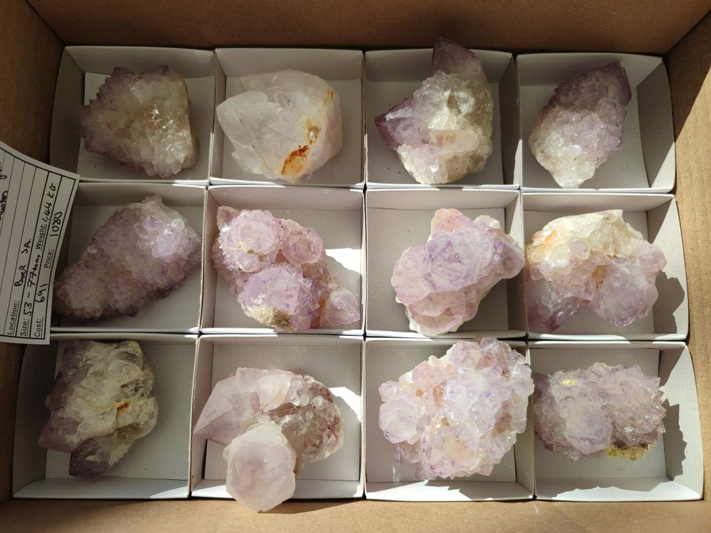 Natural Sunburst Amethyst Spirit Clusters x 12 From Boekenhouthoek, South Africa