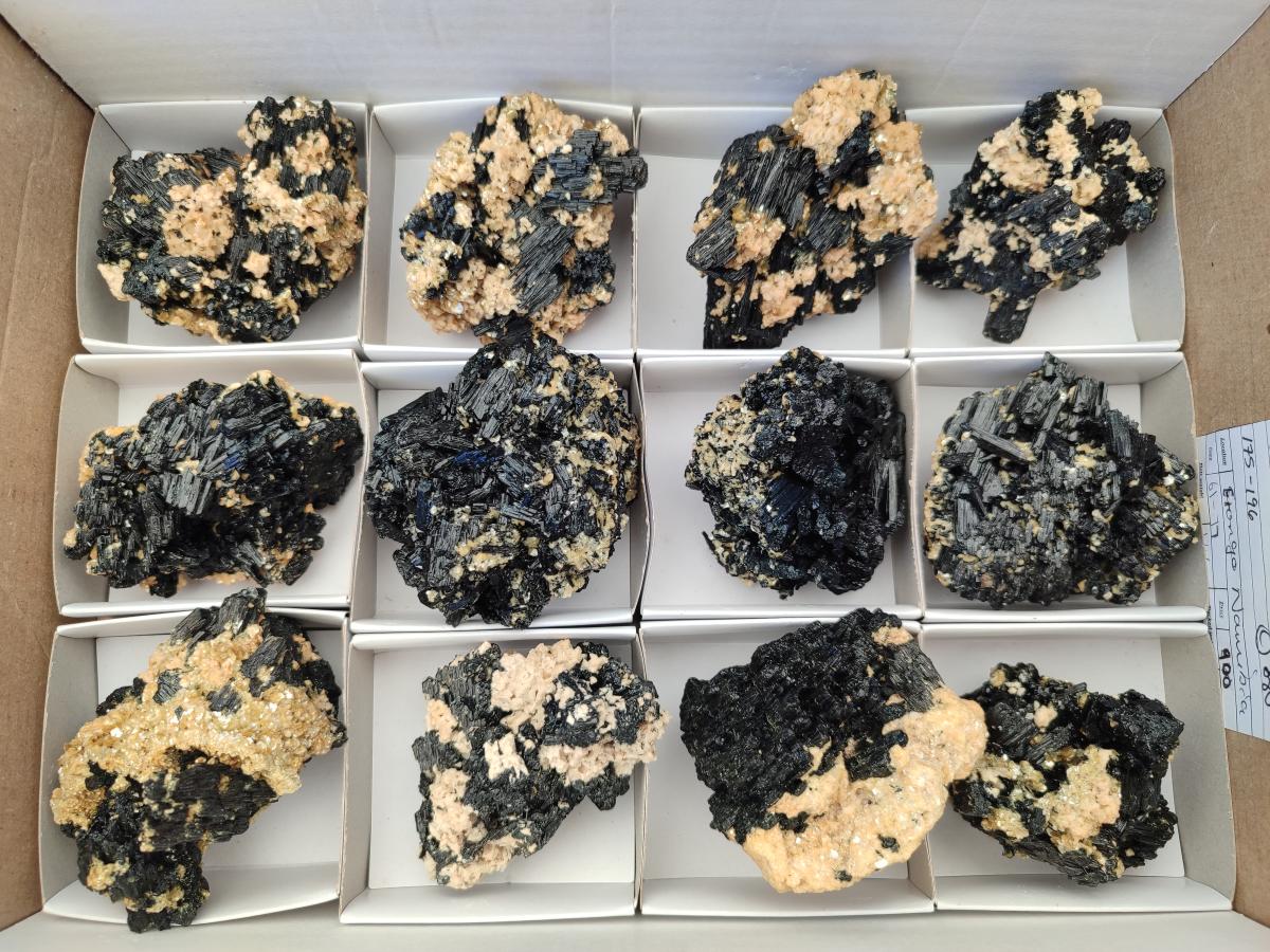 Natural Schorl Black Tourmaline With Vermiculite x 12 From Erongo, Namibia