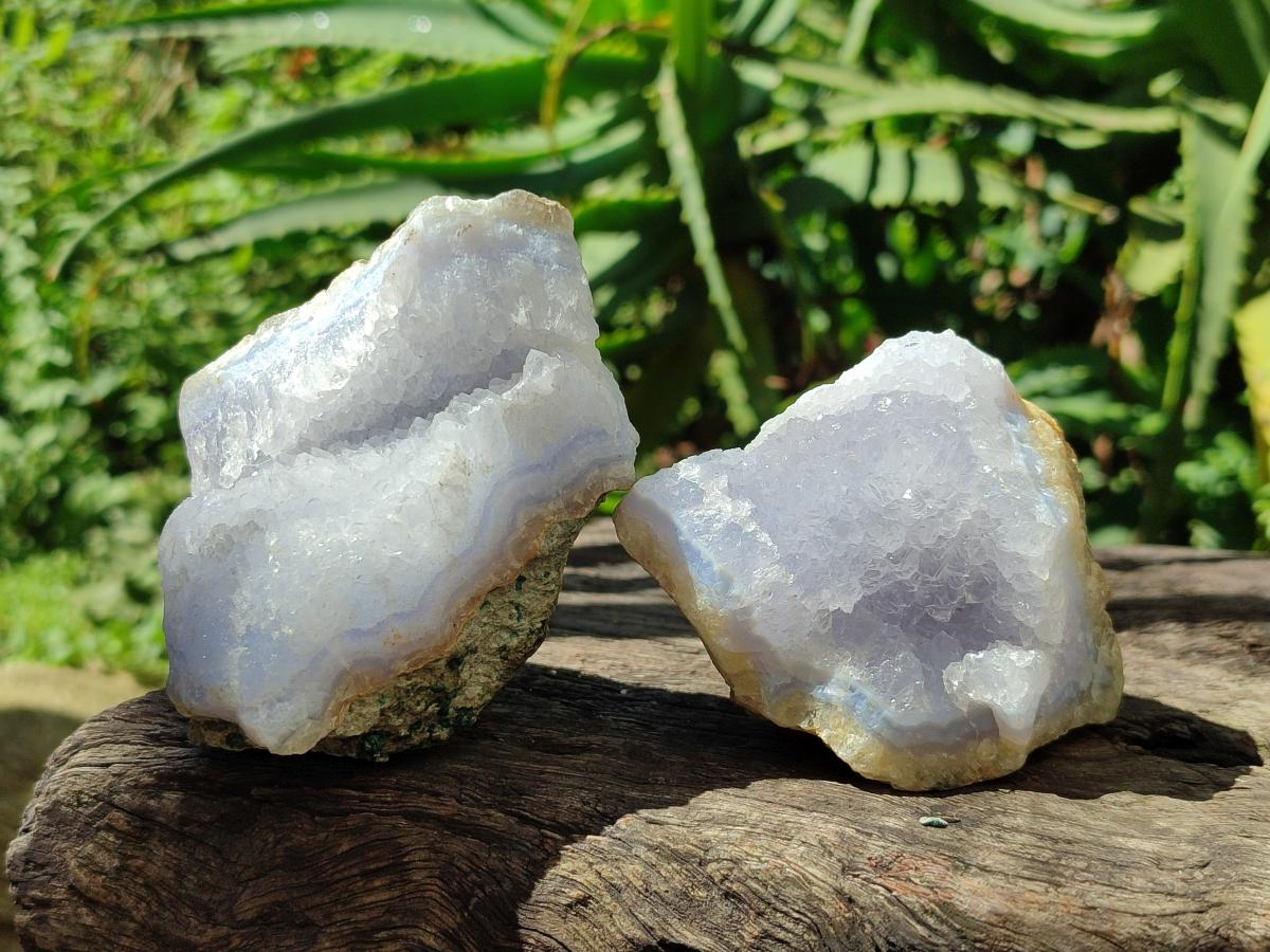 Natural Blue Lace Agate Geode Specimens x 3.89 kg Lot From Nsanje, Malawi