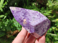 Polished Lepidolite Standing Free Forms x 2 From Zimbabwe