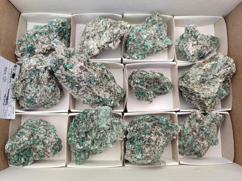 Natural Emerald Mica 'Mutokolite' Cobbed Specimens x 12 From Mutoko, Zimbabwe
