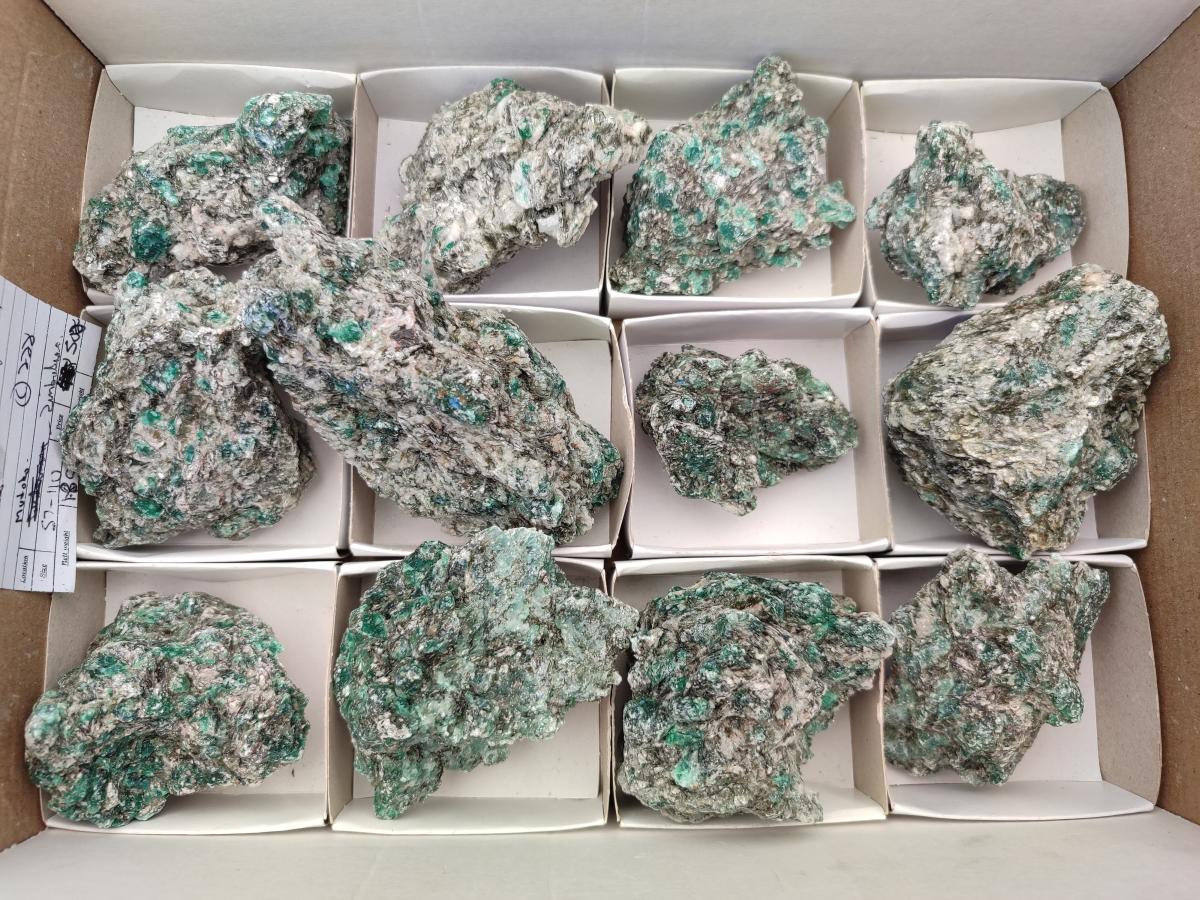 Natural Emerald Mica 'Mutokolite' Cobbed Specimens x 12 From Mutoko, Zimbabwe