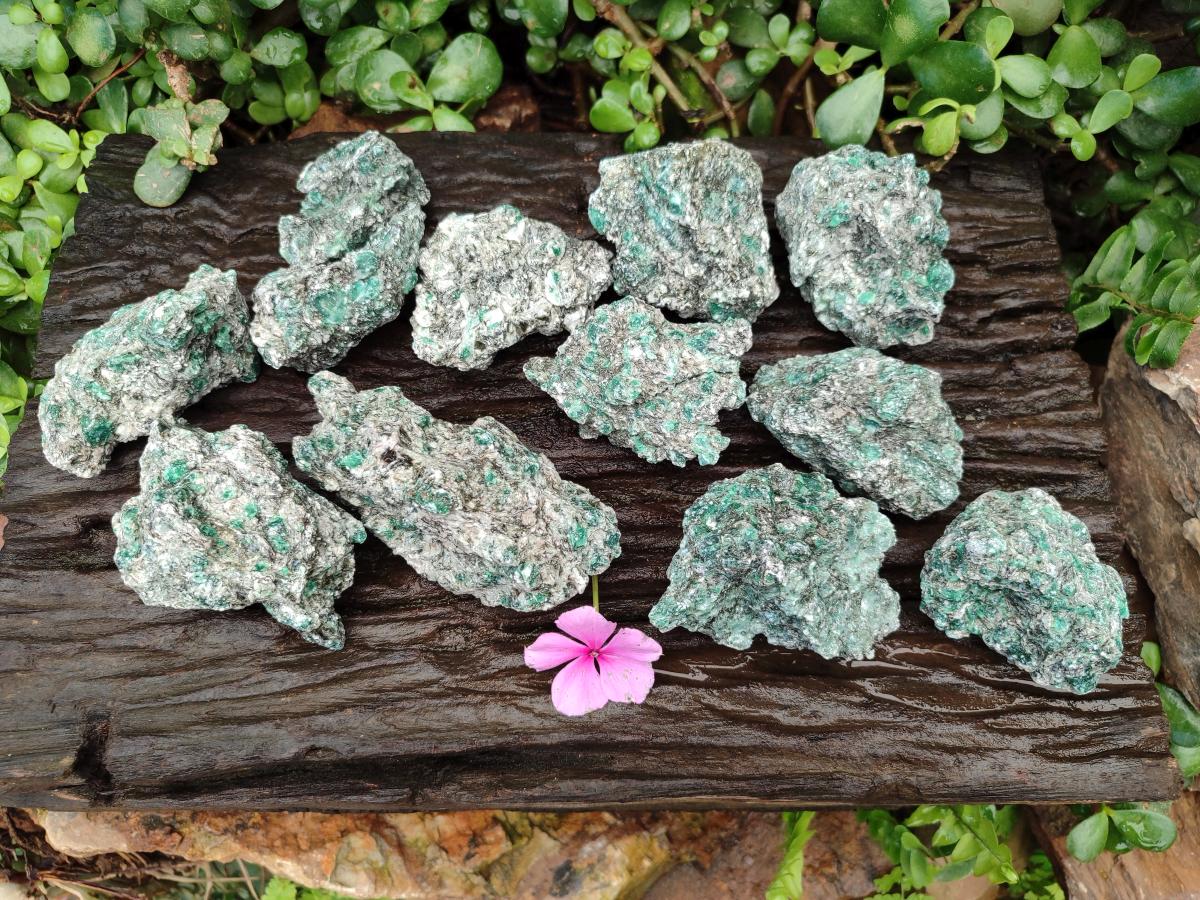 Natural Emerald Mica 'Mutokolite' Cobbed Specimens x 12 From Mutoko, Zimbabwe