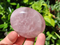 Polished Gemmy Rose Quartz Palm Stones x 12 From Madagascar