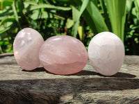 Polished Gemmy Rose Quartz Palm Stones x 12 From Madagascar