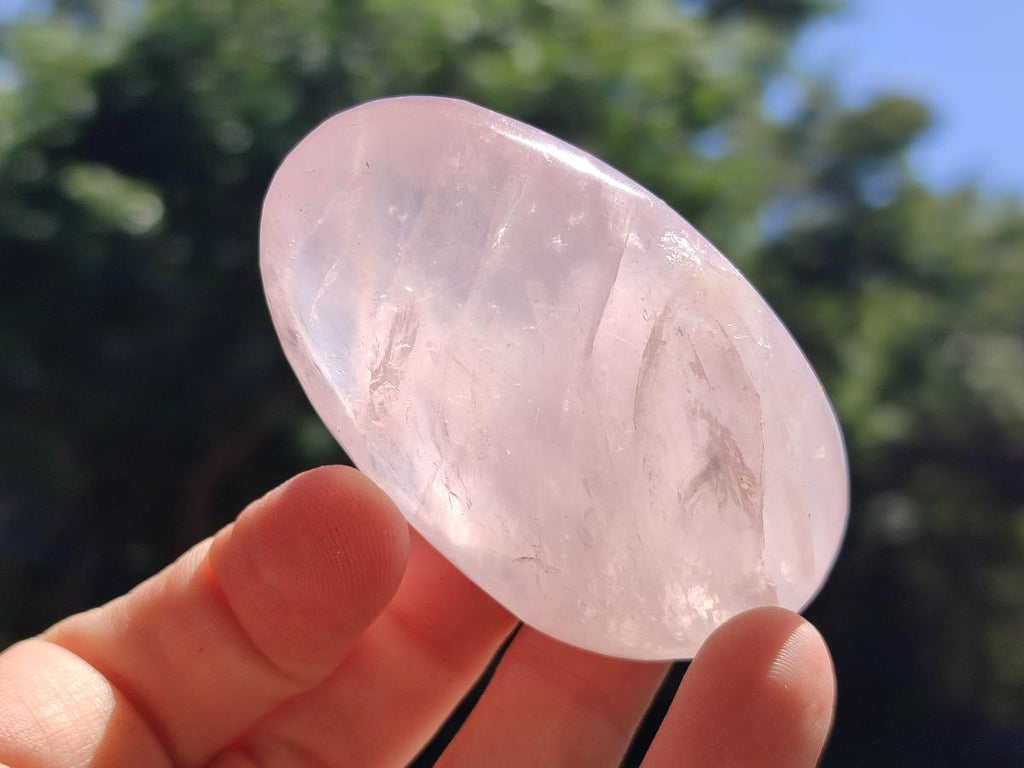 Polished Gemmy Rose Quartz Palm Stones x 12 From Madagascar