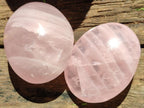 Polished Gemmy Rose Quartz Palm Stones x 12 From Madagascar