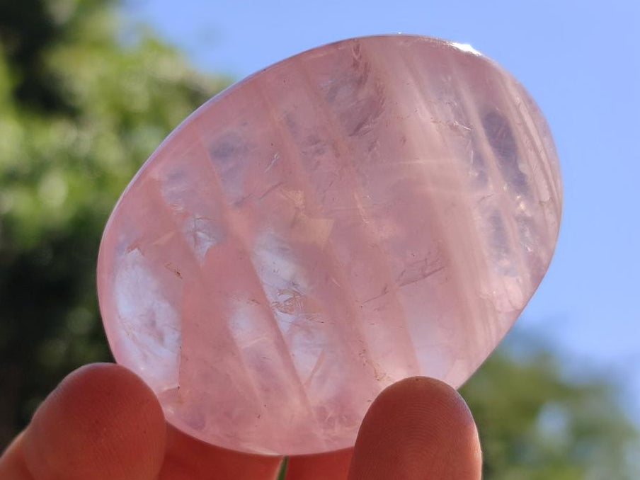 Polished Gemmy Rose Quartz Palm Stones x 12 From Madagascar