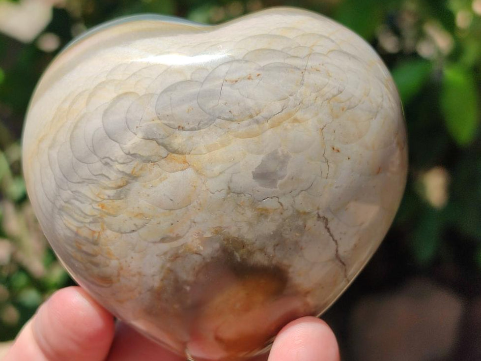 Polished Large Polychrome Jasper Hearts x 6 From NW Coast, Madagascar