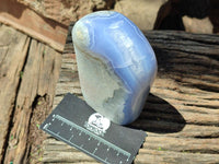 Polished Blue Lace Agate Standing Free Forms x 2 From Nsanje, Malawi