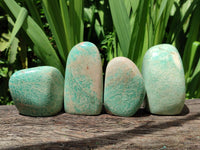 Polished Amazonite Standing Free Forms x 6 From Zimbabwe