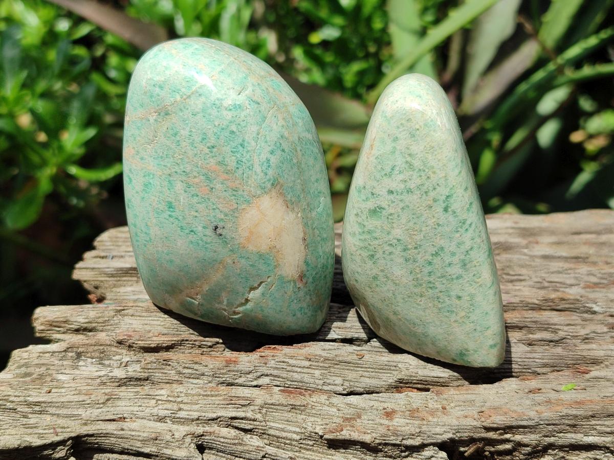 Polished Amazonite Standing Free Forms x 6 From Zimbabwe
