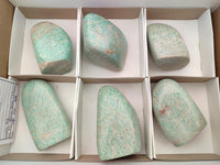 Polished Amazonite Standing Free Forms x 6 From Zimbabwe