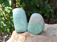 Polished Amazonite Standing Free Forms x 6 From Zimbabwe