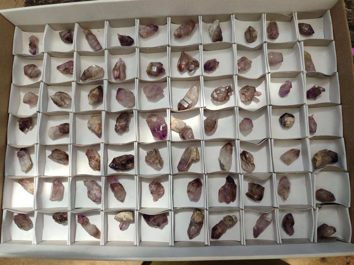 Natural Window Amethyst Crystals x 70 From Chiredzi, Zimbabwe