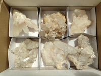 Natural Mixed Quartz Crystal Clusters x 6 From Madagascar