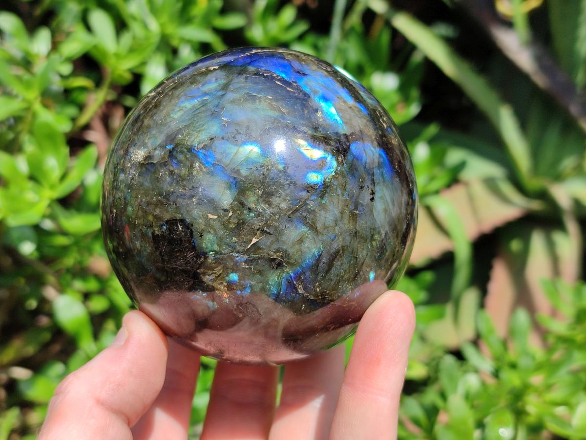 Polished Labradorite Spheres x 2 From Tulear, Madagascar