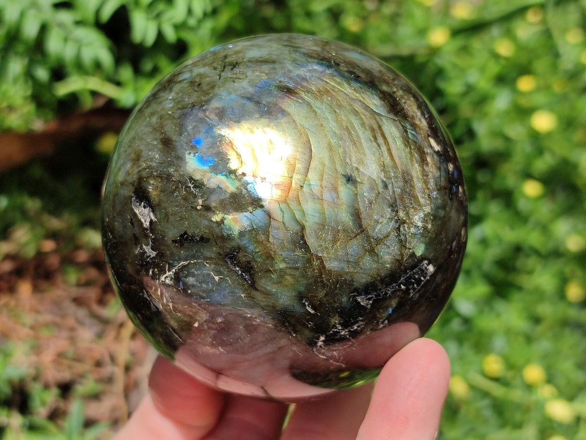 Polished Labradorite Spheres x 2 From Tulear, Madagascar