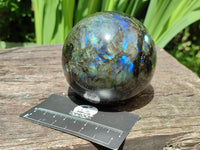 Polished Labradorite Spheres x 2 From Tulear, Madagascar