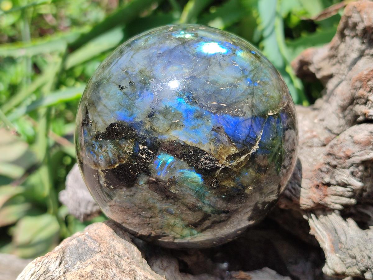 Polished Labradorite Spheres x 2 From Tulear, Madagascar