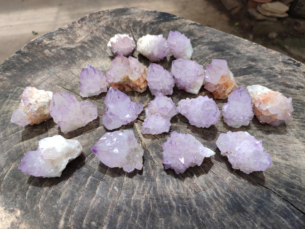 Natural Sunburst Amethyst Spirit Crystals x 20 From Boekenhouthoek, South Africa