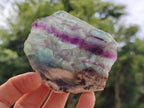 Polished On One Side Watermelon Fluorite Slices x 6 From Uis, Namibia
