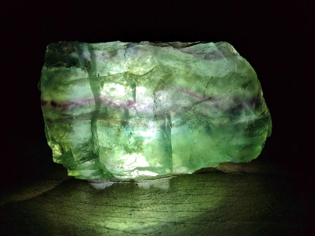 Polished On One Side Watermelon Fluorite Slices x 6 From Uis, Namibia