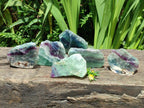 Polished On One Side Watermelon Fluorite Slices x 6 From Uis, Namibia
