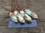 Hand Made Double Terminated Smithsonite Copper Wire Wrapped Stone Pendants -Sold Per Item- From Congo