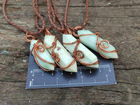 Hand Made Double Terminated Smithsonite Copper Wire Wrapped Stone Pendants -Sold Per Item- From Congo
