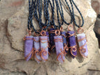Hand Made Lepidolite Copper Wire Wrapped Stone Pendants -Sold Per Item- From Southern Africa