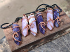 Hand Made Lepidolite Copper Wire Wrapped Stone Pendants -Sold Per Item- From Southern Africa