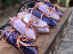 Hand Made Lepidolite Copper Wire Wrapped Stone Pendants -Sold Per Item- From Southern Africa