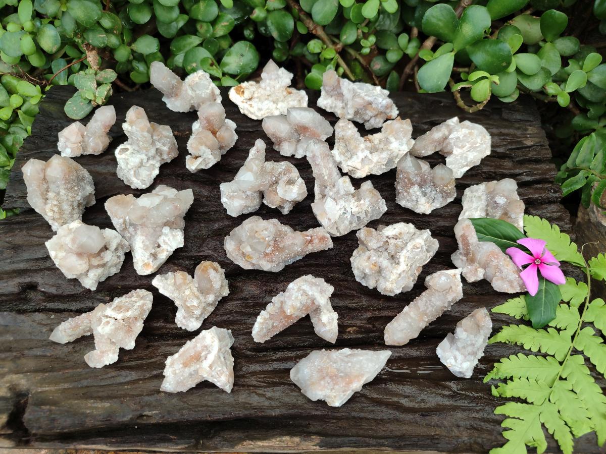 Natural Limonite Fairy Spirit Quartz Clusters x 35 From Boekenhouthoek, South Africa