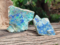 Natural Azurite And Malachite On Dolomite Specimens x 12 From Kaokoveld, Namibia