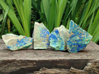 Natural Azurite And Malachite On Dolomite Specimens x 12 From Kaokoveld, Namibia