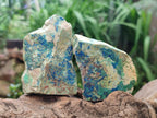 Natural Azurite And Malachite On Dolomite Specimens x 12 From Kaokoveld, Namibia