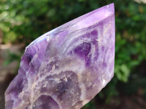 Polished Chevron Amethyst Witches Hat Crystals x 4 From Zambia