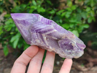Polished Chevron Amethyst Witches Hat Crystals x 4 From Zambia