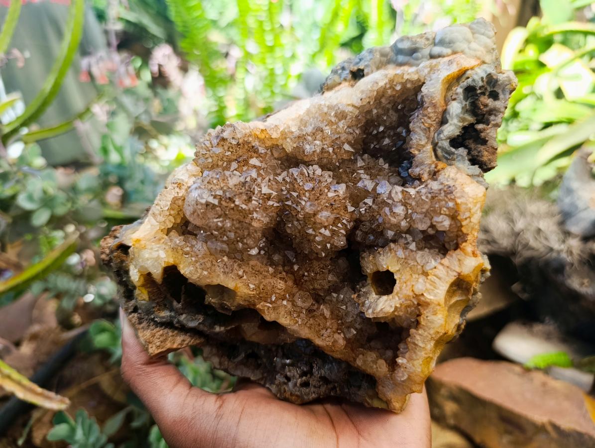 Natural Agate Crystal Centred Geodes x 2 From Zululand, South Africa